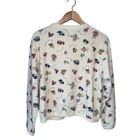 Vintage C2W Cotton To Wear Buttery Yellow Spring Floral Cardigan - Picture 5 of 9